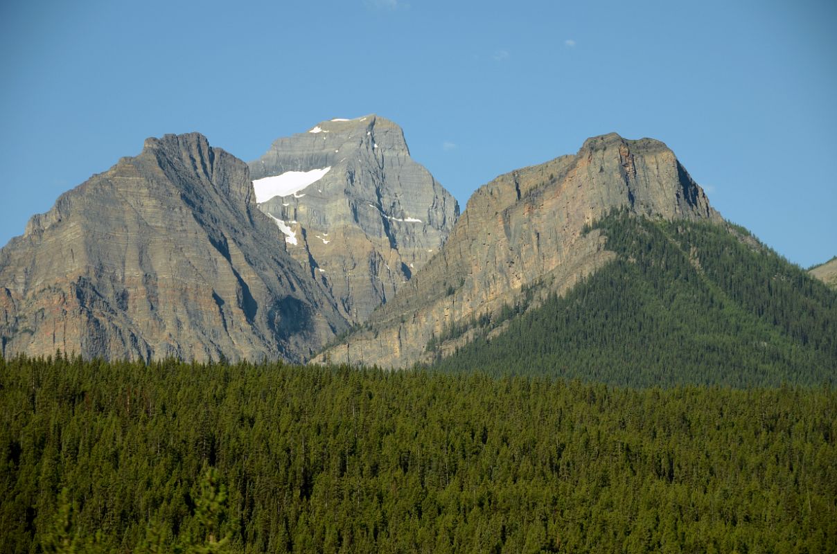 15 Sheol Mountain and Haddo Peak Morning From Trans Canada Highway Just Before Lake Louise on Drive From Banff in Summer